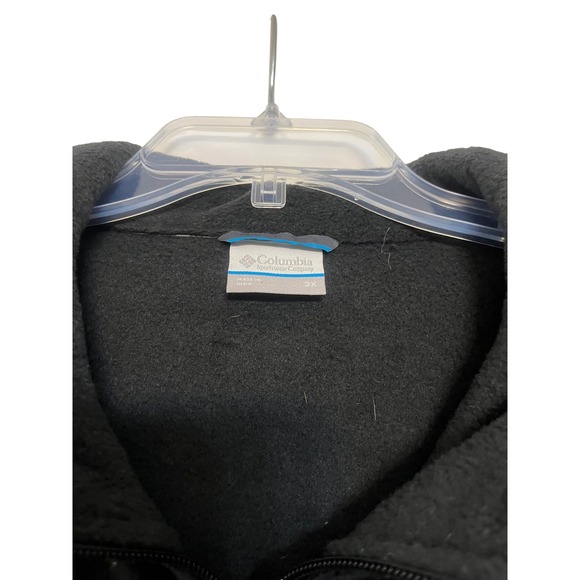 Columbia Mens 3XL Full Zip Fleece Jacket Black Lightweight Outdoor Coat - Picture 3 of 3